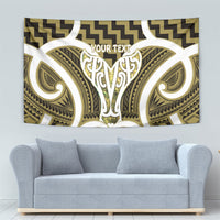 Aotearoa Atua Tangaroa Personalised Tapestry God Of The Sea Maori Whale Tail Yellow