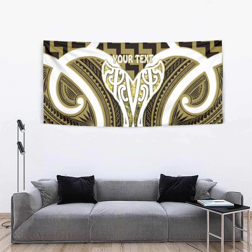 Aotearoa Atua Tangaroa Personalised Tapestry God Of The Sea Maori Whale Tail Yellow