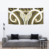 Aotearoa Atua Tangaroa Personalised Tapestry God Of The Sea Maori Whale Tail Yellow
