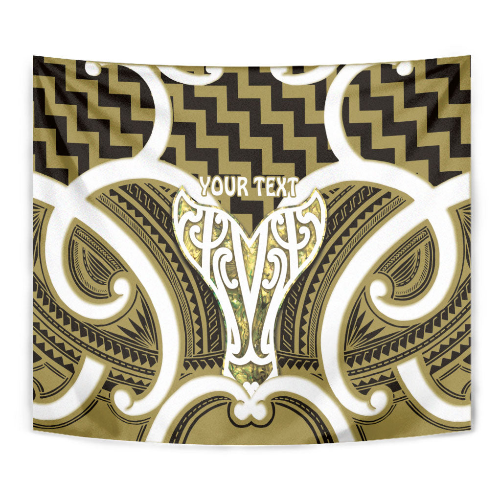 Aotearoa Atua Tangaroa Personalised Tapestry God Of The Sea Maori Whale Tail Yellow
