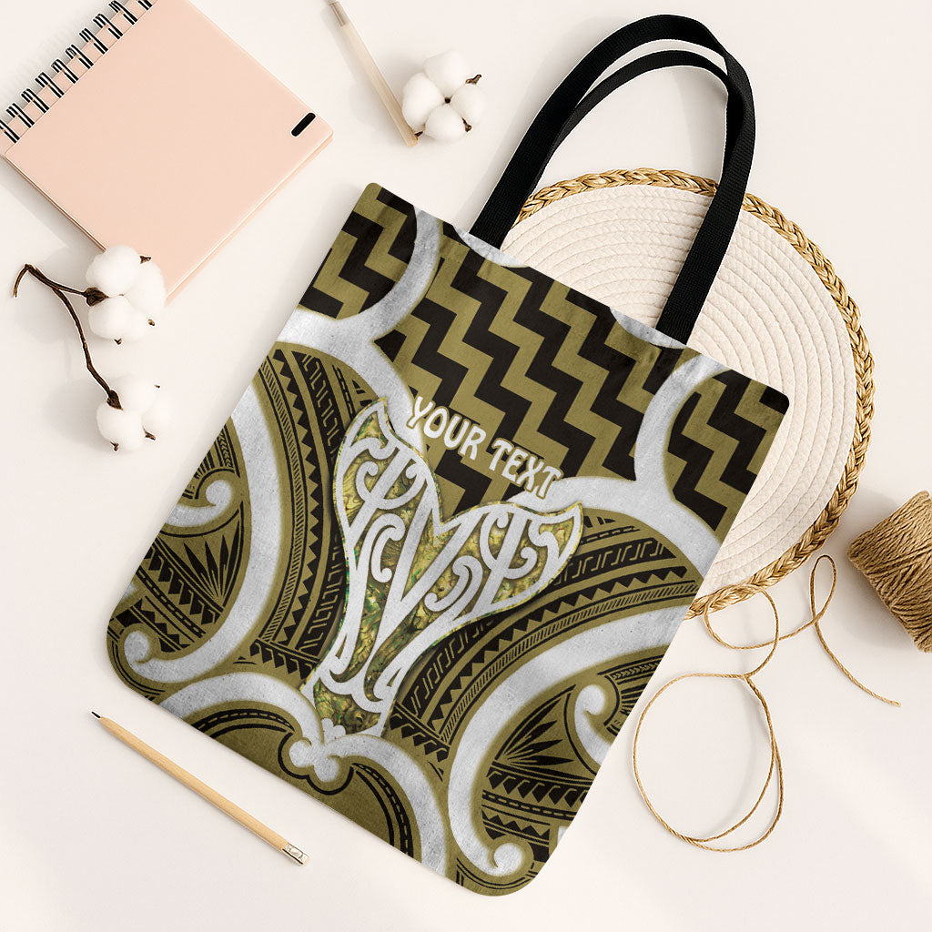 Aotearoa Atua Tangaroa Personalised Tote Bag God Of The Sea Maori Whale Tail Yellow