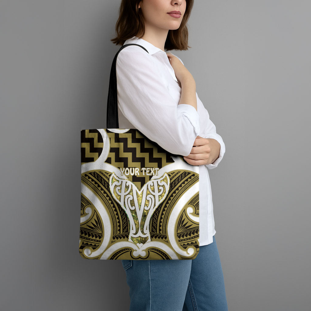 Aotearoa Atua Tangaroa Personalised Tote Bag God Of The Sea Maori Whale Tail Yellow