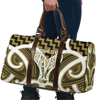 Aotearoa Atua Tangaroa Personalised Travel Bag God Of The Sea Maori Whale Tail Yellow