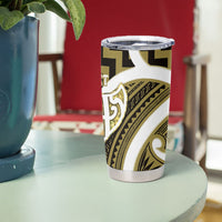 Aotearoa Atua Tangaroa Personalised Tumbler Cup God Of The Sea Maori Whale Tail Yellow