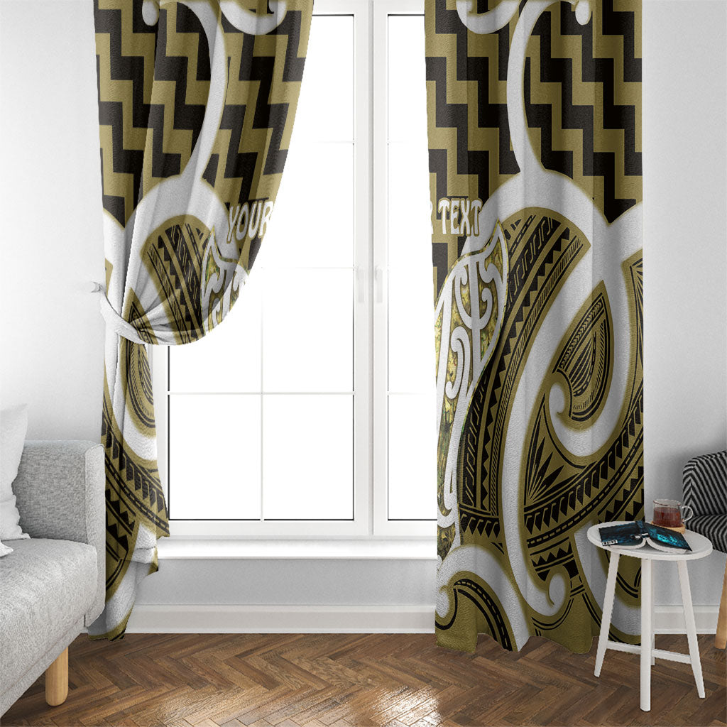 Aotearoa Atua Tangaroa Personalised Window Curtain God Of The Sea Maori Whale Tail Yellow