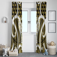Aotearoa Atua Tangaroa Personalised Window Curtain God Of The Sea Maori Whale Tail Yellow