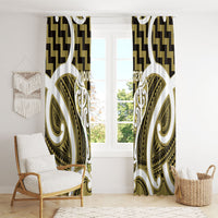 Aotearoa Atua Tangaroa Personalised Window Curtain God Of The Sea Maori Whale Tail Yellow