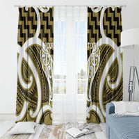 Aotearoa Atua Tangaroa Personalised Window Curtain God Of The Sea Maori Whale Tail Yellow