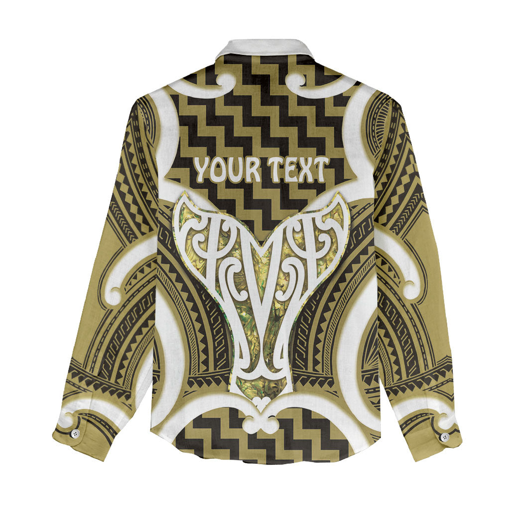 Aotearoa Atua Tangaroa Personalised Women Casual Shirt God Of The Sea Maori Whale Tail Yellow