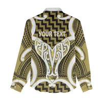 Aotearoa Atua Tangaroa Personalised Women Casual Shirt God Of The Sea Maori Whale Tail Yellow
