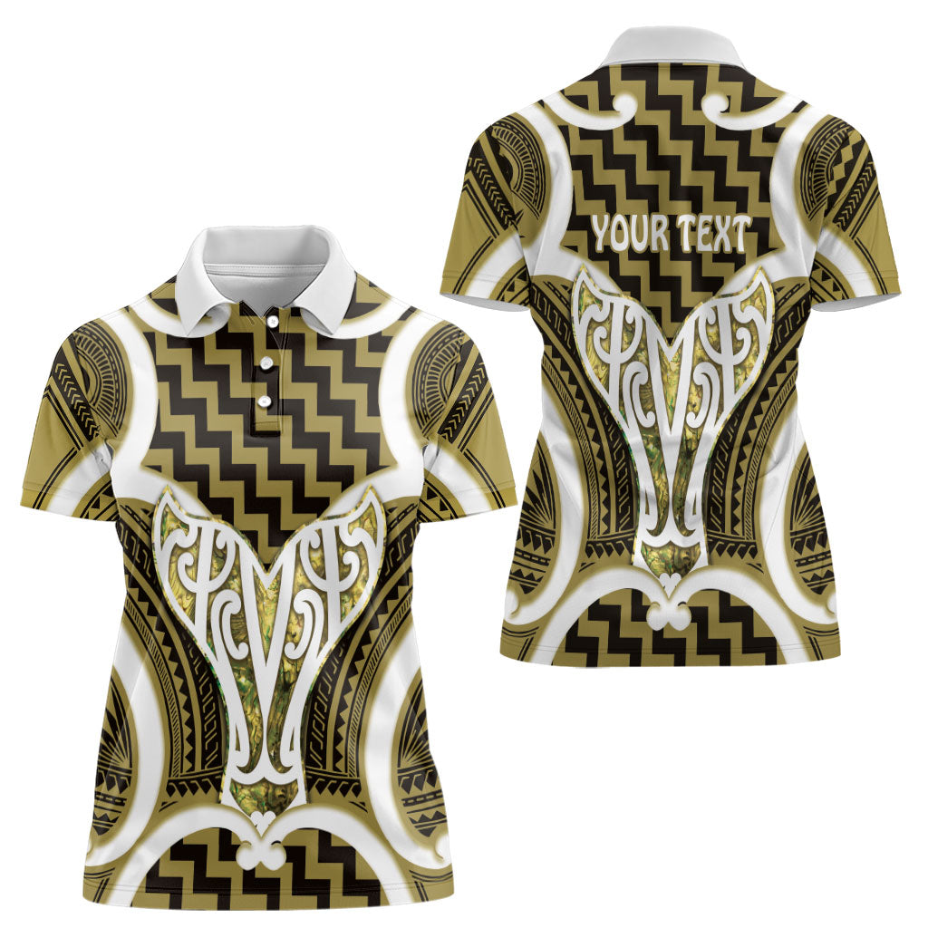 Aotearoa Atua Tangaroa Personalised Women Polo Shirt God Of The Sea Maori Whale Tail Yellow