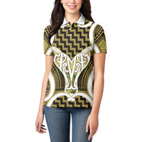 Aotearoa Atua Tangaroa Personalised Women Polo Shirt God Of The Sea Maori Whale Tail Yellow