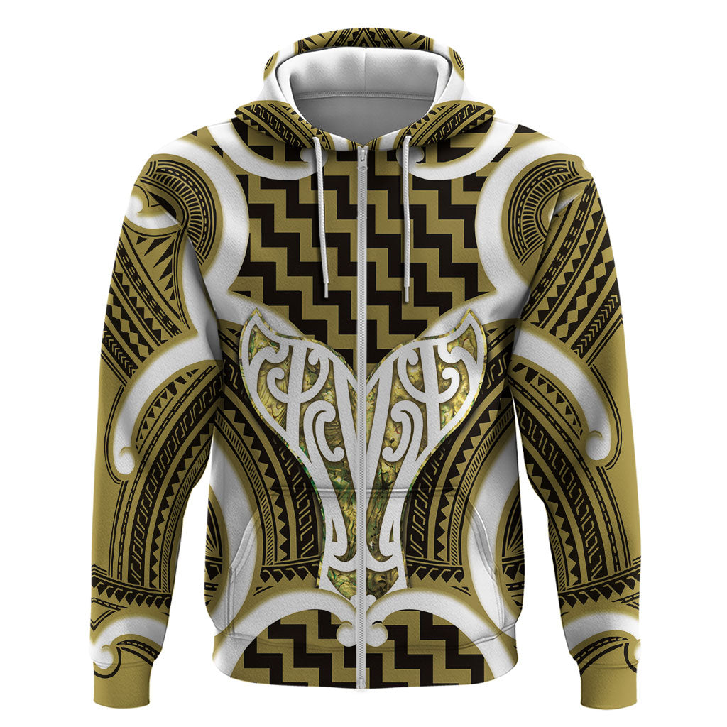 Aotearoa Atua Tangaroa Personalised Zip Hoodie God Of The Sea Maori Whale Tail Yellow