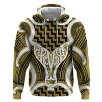 Aotearoa Atua Tangaroa Personalised Zip Hoodie God Of The Sea Maori Whale Tail Yellow