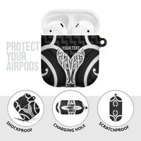 Aotearoa Atua Tangaroa Personalised AirPods Case God Of The Sea Maori Whale Tail Black