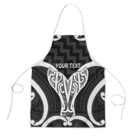 Aotearoa Atua Tangaroa Personalised Apron God Of The Sea Maori Whale Tail Black