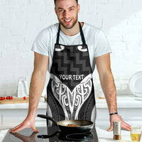 Aotearoa Atua Tangaroa Personalised Apron God Of The Sea Maori Whale Tail Black