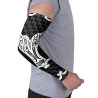 Aotearoa Atua Tangaroa Personalised Arm Sleeves God Of The Sea Maori Whale Tail Black