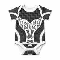 Aotearoa Atua Tangaroa Personalised Baby Onesie God Of The Sea Maori Whale Tail Black