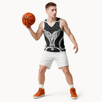 Aotearoa Atua Tangaroa Personalised Basketball Jersey God Of The Sea Maori Whale Tail Black