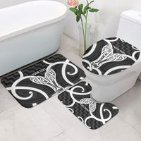 Aotearoa Atua Tangaroa Personalised Bathroom Set God Of The Sea Maori Whale Tail Black