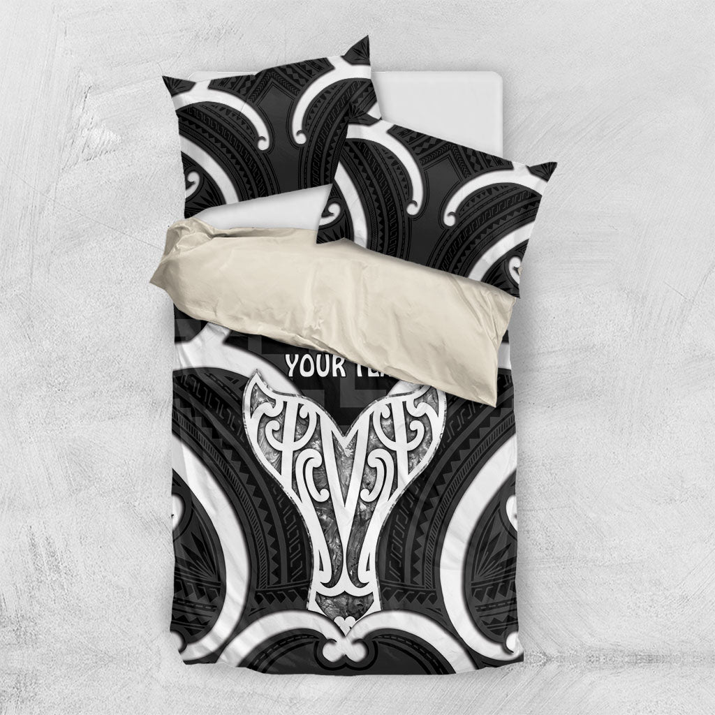 Aotearoa Atua Tangaroa Personalised Bedding Set God Of The Sea Maori Whale Tail Black