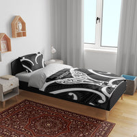 Aotearoa Atua Tangaroa Personalised Bedding Set God Of The Sea Maori Whale Tail Black