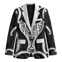 Aotearoa Atua Tangaroa Personalised Blazer God Of The Sea Maori Whale Tail Black