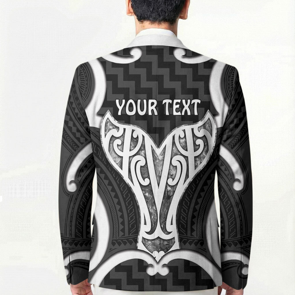 Aotearoa Atua Tangaroa Personalised Blazer God Of The Sea Maori Whale Tail Black