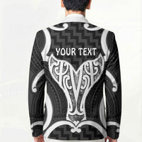 Aotearoa Atua Tangaroa Personalised Blazer God Of The Sea Maori Whale Tail Black