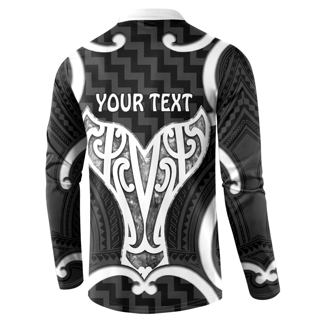 Aotearoa Atua Tangaroa Personalised Button Sweatshirt God Of The Sea Maori Whale Tail Black