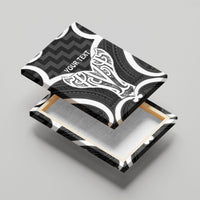 Aotearoa Atua Tangaroa Personalised Canvas Wall Art God Of The Sea Maori Whale Tail Black