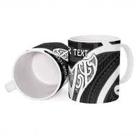Aotearoa Atua Tangaroa Personalised Ceramic Mug God Of The Sea Maori Whale Tail Black
