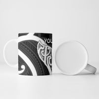 Aotearoa Atua Tangaroa Personalised Ceramic Mug God Of The Sea Maori Whale Tail Black