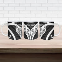 Aotearoa Atua Tangaroa Personalised Ceramic Mug God Of The Sea Maori Whale Tail Black