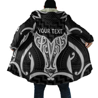 Aotearoa Atua Tangaroa Personalised Cloak God Of The Sea Maori Whale Tail Black
