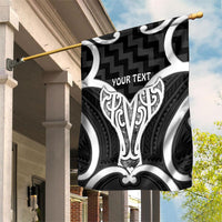 Aotearoa Atua Tangaroa Personalised Garden Flag God Of The Sea Maori Whale Tail Black