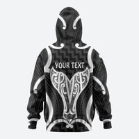 Aotearoa Atua Tangaroa Personalised Hoodie God Of The Sea Maori Whale Tail Black