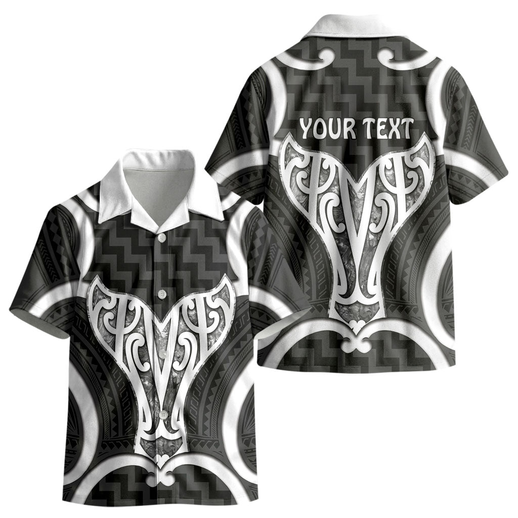 Aotearoa Atua Tangaroa Personalised Kid Hawaiian Shirt God Of The Sea Maori Whale Tail Black