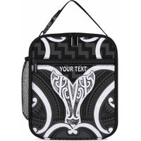 Aotearoa Atua Tangaroa Personalised Lunch Bag God Of The Sea Maori Whale Tail Black