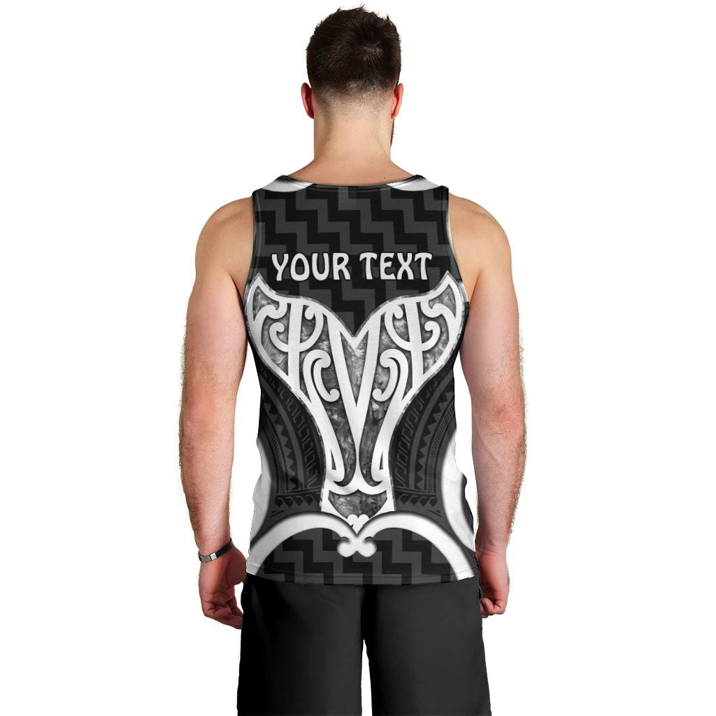 Aotearoa Atua Tangaroa Personalised Men Tank Top God Of The Sea Maori Whale Tail Black