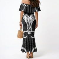 Aotearoa Atua Tangaroa Personalised Mermaid Dress God Of The Sea Maori Whale Tail Black