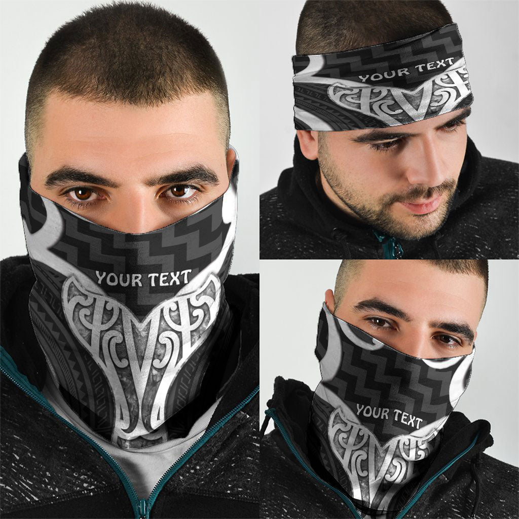 Aotearoa Atua Tangaroa Personalised Neck Gaiter God Of The Sea Maori Whale Tail Black