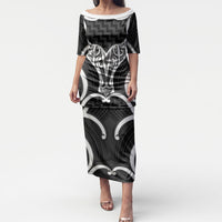 Aotearoa Atua Tangaroa Personalised Puletasi God Of The Sea Maori Whale Tail Black