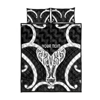 Aotearoa Atua Tangaroa Personalised Quilt Bed Set God Of The Sea Maori Whale Tail Black