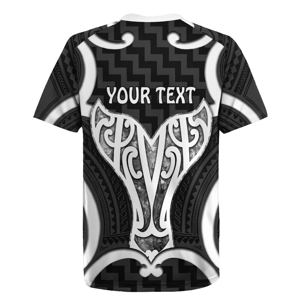 Aotearoa Atua Tangaroa Personalised Rugby Jersey God Of The Sea Maori Whale Tail Black
