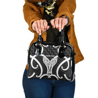 Aotearoa Atua Tangaroa Personalised Shoulder Handbag God Of The Sea Maori Whale Tail Black