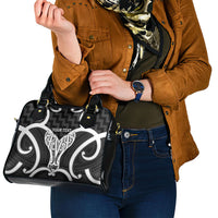 Aotearoa Atua Tangaroa Personalised Shoulder Handbag God Of The Sea Maori Whale Tail Black