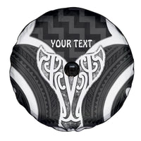 Aotearoa Atua Tangaroa Personalised Spare Tire Cover God Of The Sea Maori Whale Tail Black