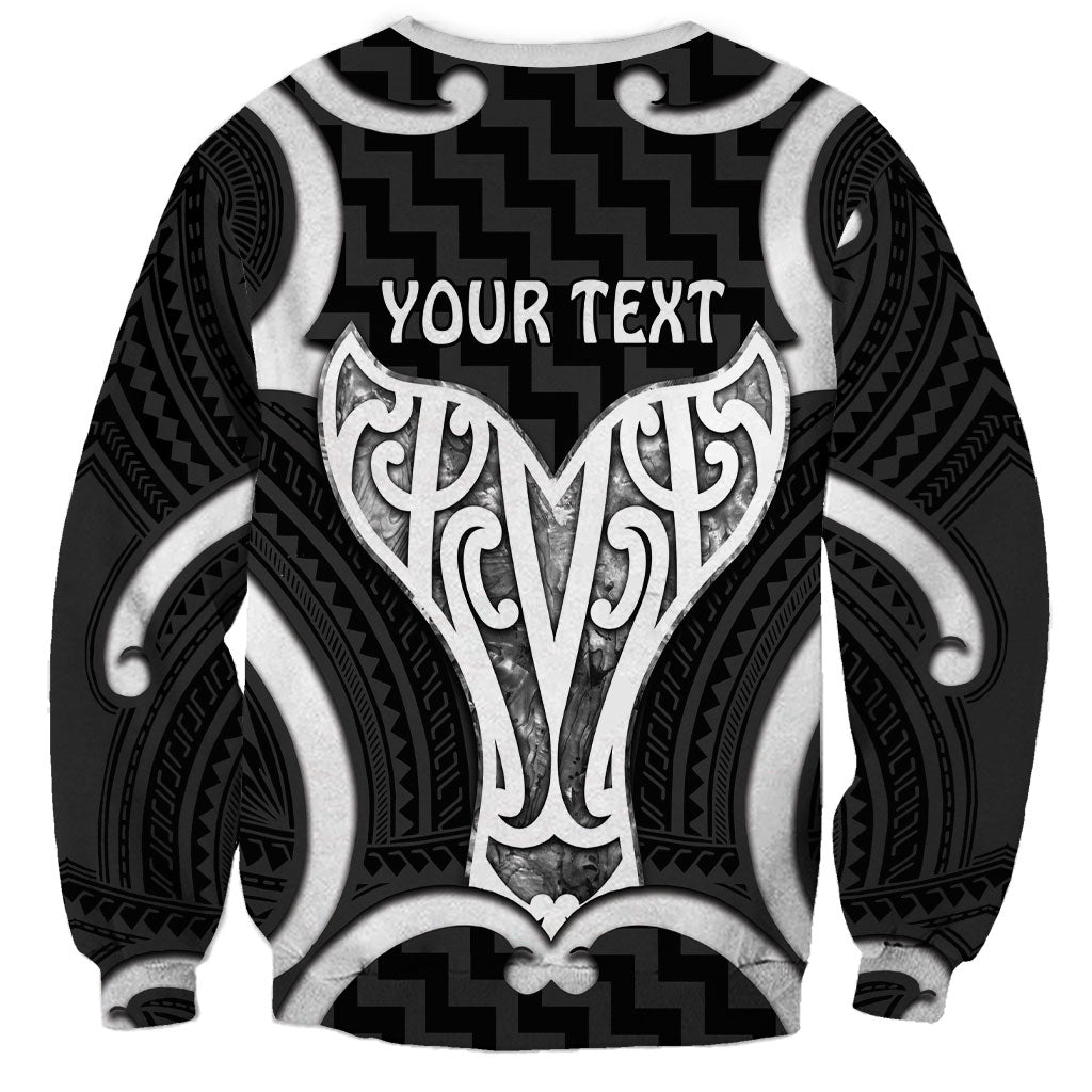 Aotearoa Atua Tangaroa Personalised Sweatshirt God Of The Sea Maori Whale Tail Black